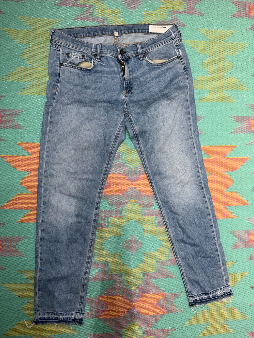 rag & bone Light Blue women’s  Slim Straight Jeans